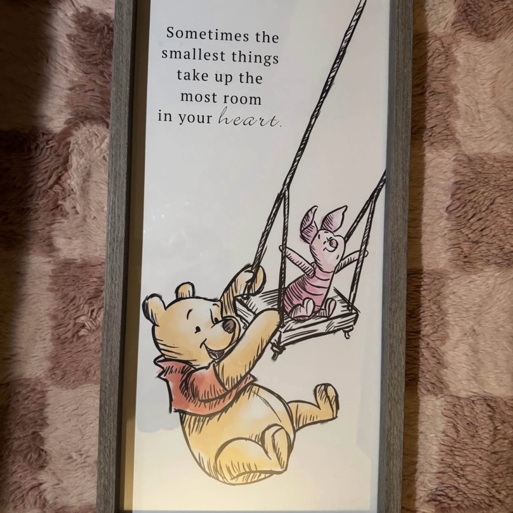 Gray Framed Winnie the Pooh and Piglet Wall Art